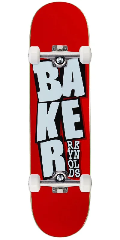 Baker Reynolds Stacked Name B2 Skateboard Complete - Red - 8.00"