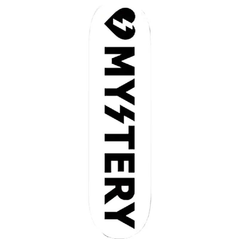 Mystery Logo Inline Skateboard Deck -8.5 White/Black DECK ONLY