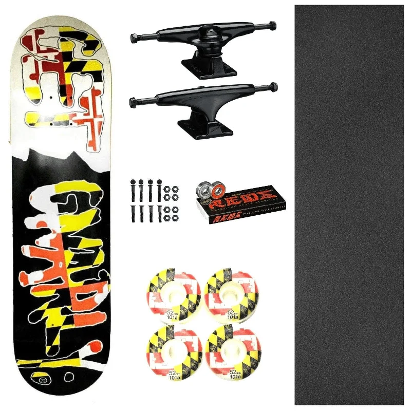 Get Gnarly Maryland Flag Skateboard Complete