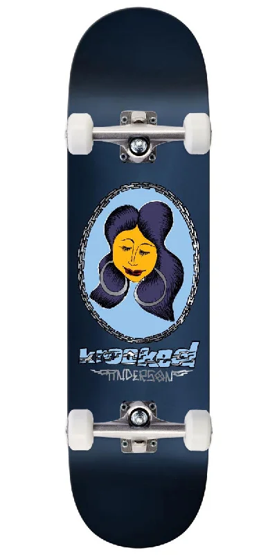 Krooked Manderson Chain Frame Skateboard Complete - Navy - 8.75"