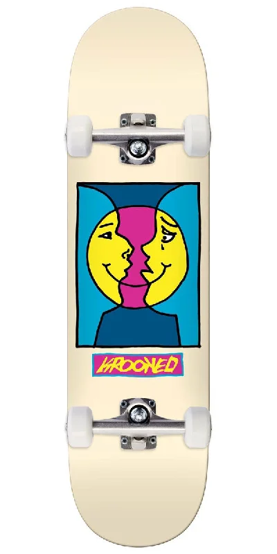 Krooked Moon Smile Skateboard Complete - Cream - 8.38"