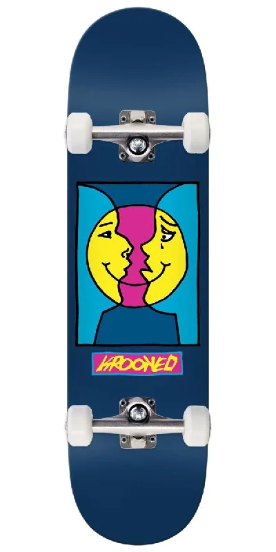 Krooked Moon Smile Skateboard Complete - Navy - 8.25"