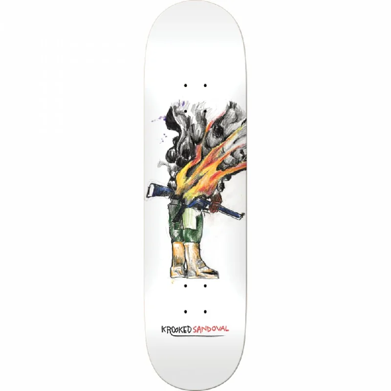 Krooked Sandoval At Ease 8.5" White Skateboard Deck