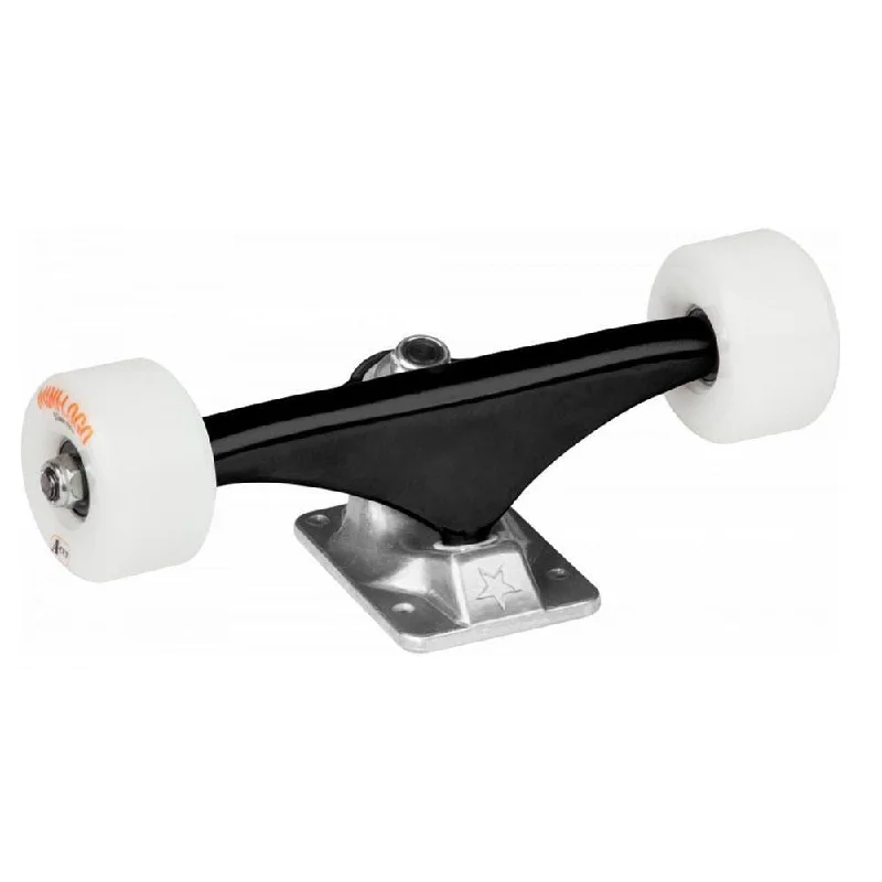 Mini Logo Skateboard Trucks x2 Assembly 53mm Wheels And Bearings Black Raw 7.13"