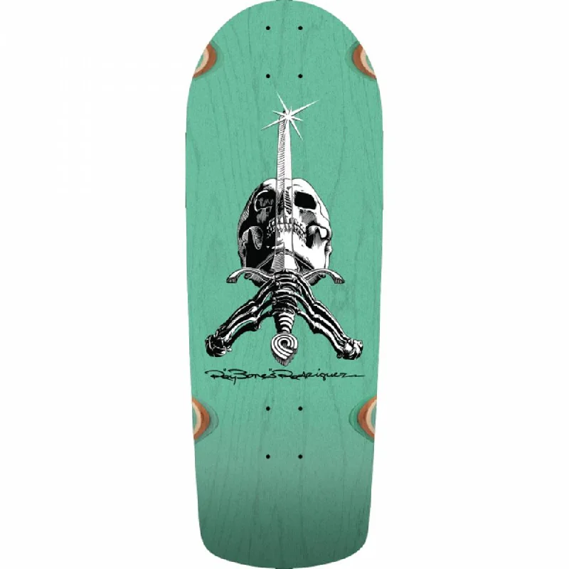 Powell Peralta Rodriguez Snub Skull/Sword 10" Teal Skateboard Deck