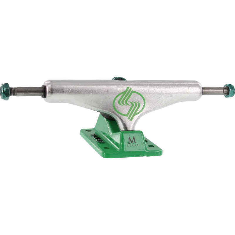 Silver M-Class Hollow 7.75 Polished/Green Skateboards Trucks (Set of 2)