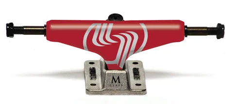 Silver M-Class Skateboard Trucks 8.25" - Raw/Red (Set Of 2)