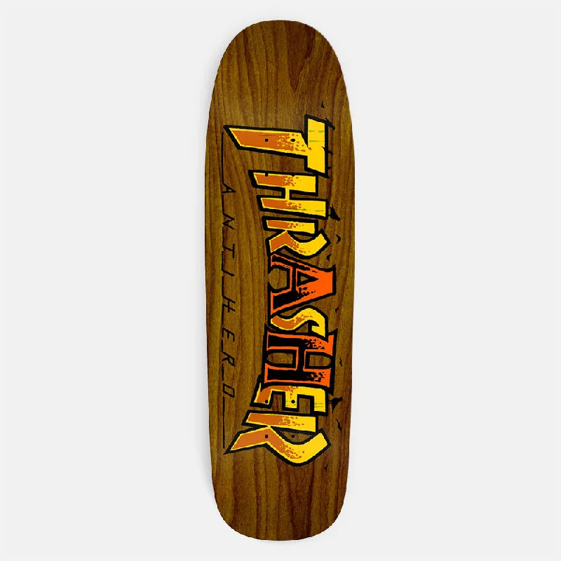 Thrasher Magazine - 9.56" Green Giant Shaped Anti Hero Skateboard Deck (Various Stains)