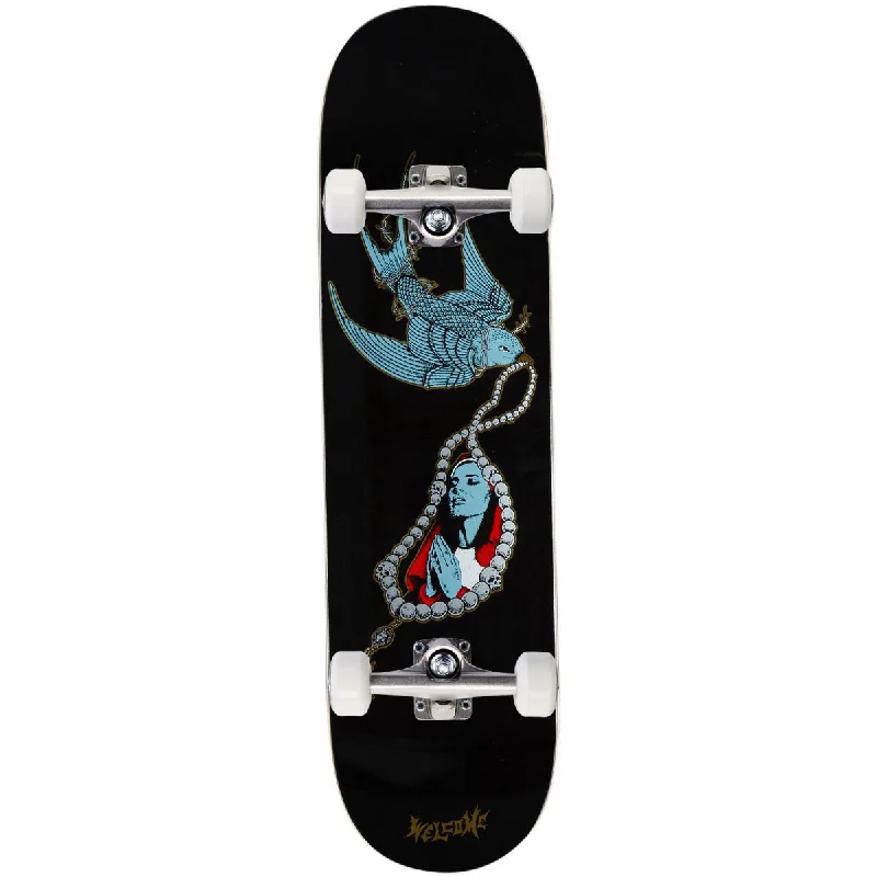 Welcome Rosary On A Popsicle Skateboard Complete - Black/Gold Foil - 8.25"