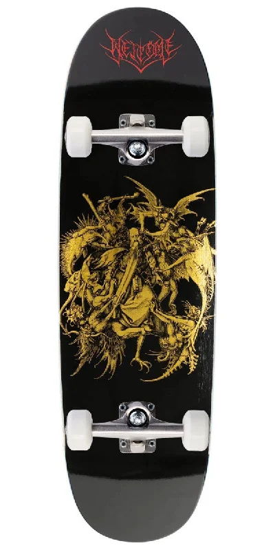 Welcome Saint On A Boline 2.0 Skateboard Complete - Black/Gold Foil - 9.50"